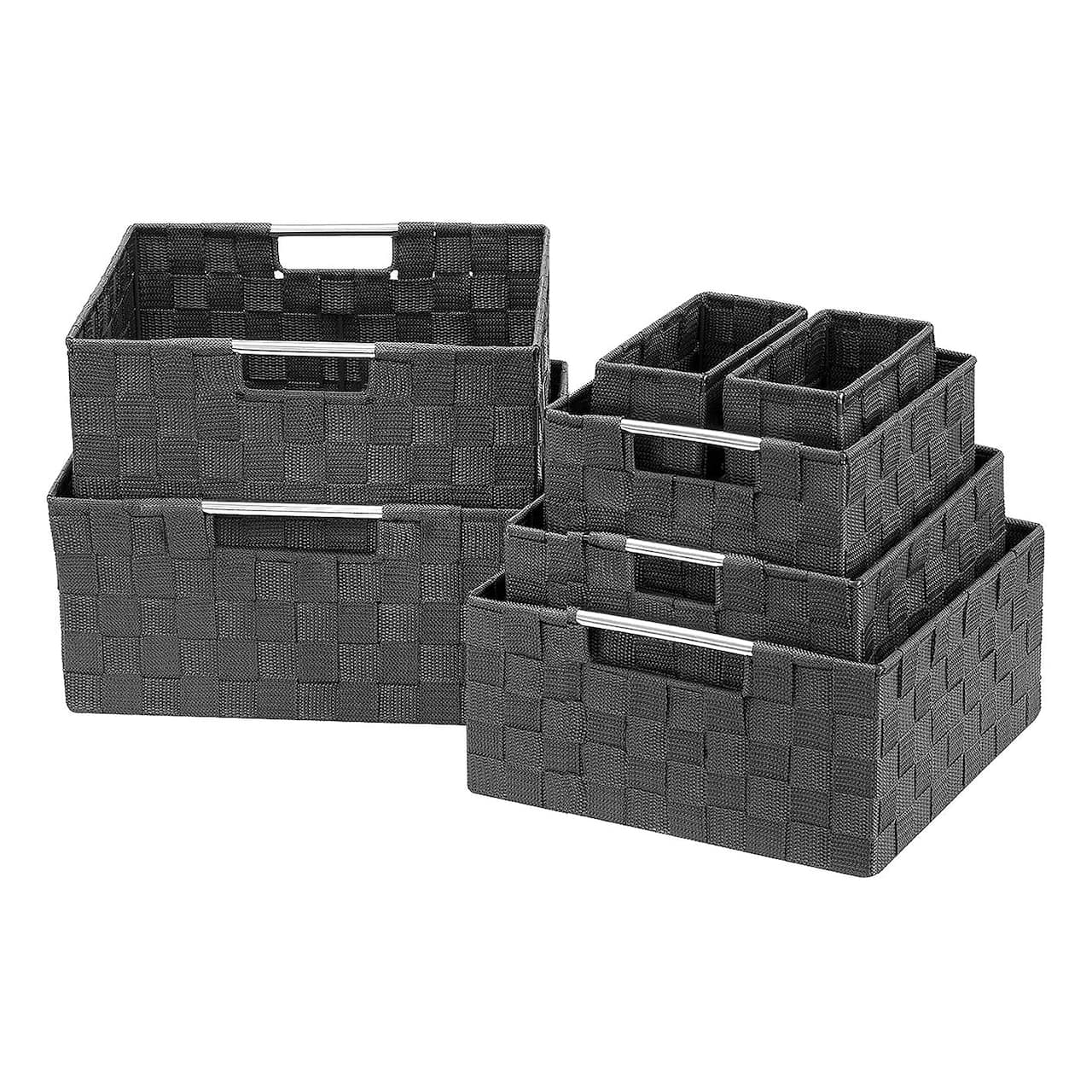 Sorbus 7-Piece Stackable Tote Basket Set with Handles